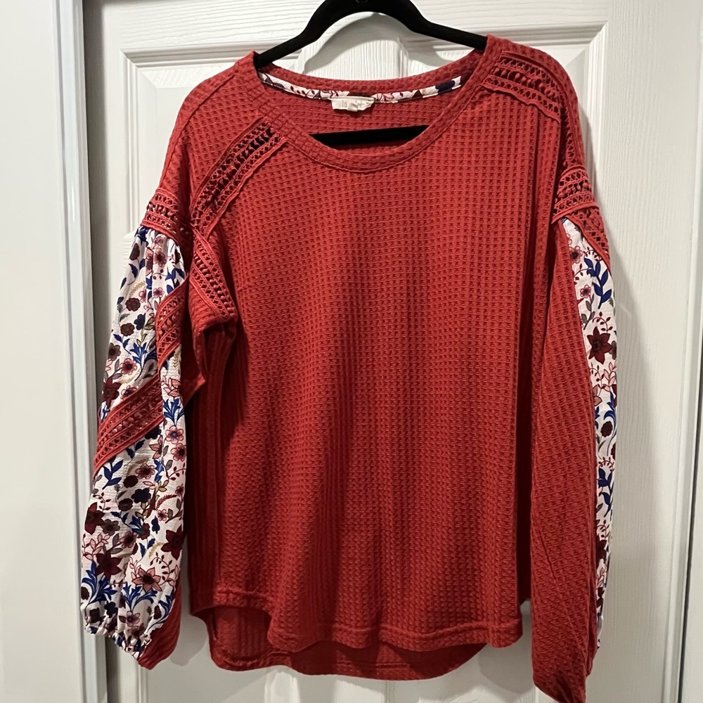 Red Floral Top